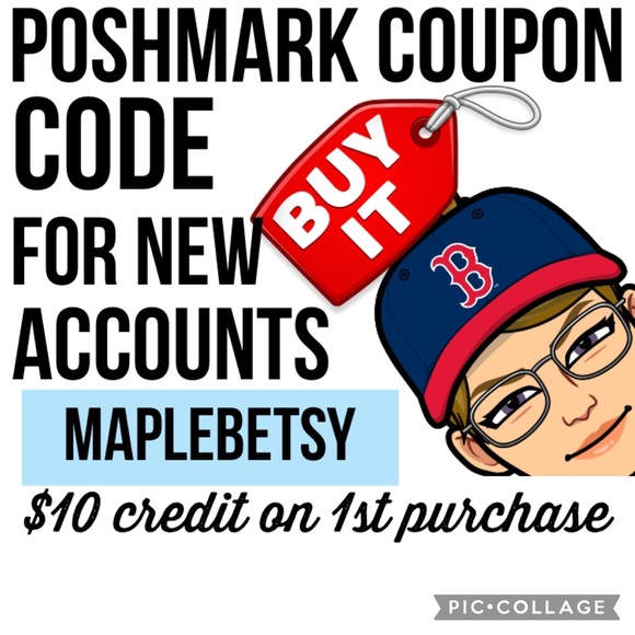 New to poshmark? Poshmark invite code Use my Poshmark coupon Code MAPLEBETSY - Picture 2 of 3